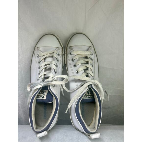 Converse All Star White Leather Low Top Junior Size 5 - Picture 5 of 11